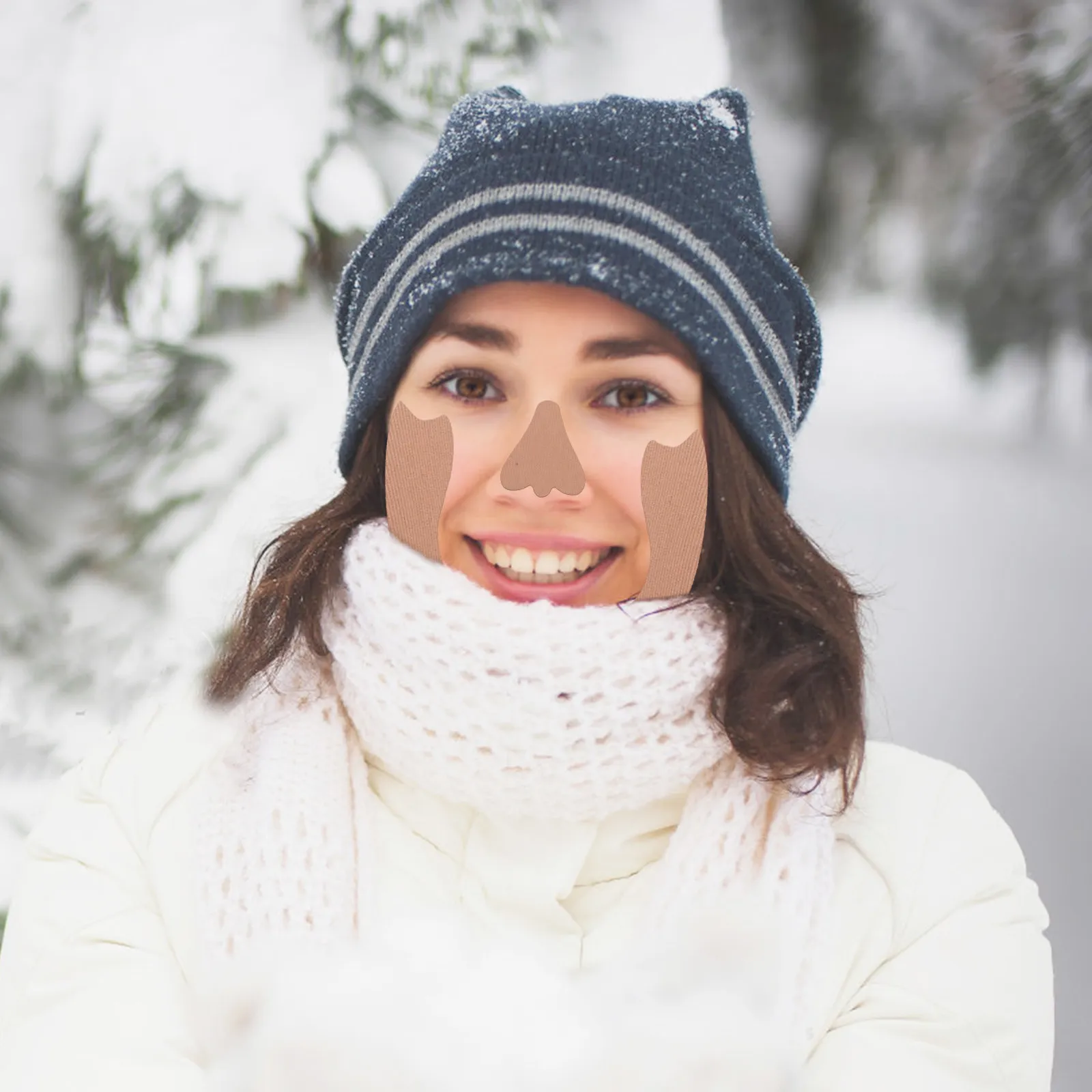 

10 шт. Теплые водонепроницаемые пластыри для носа от обморожения для катания на лыжах, дышащие защитные накладки для лица от холода зимой