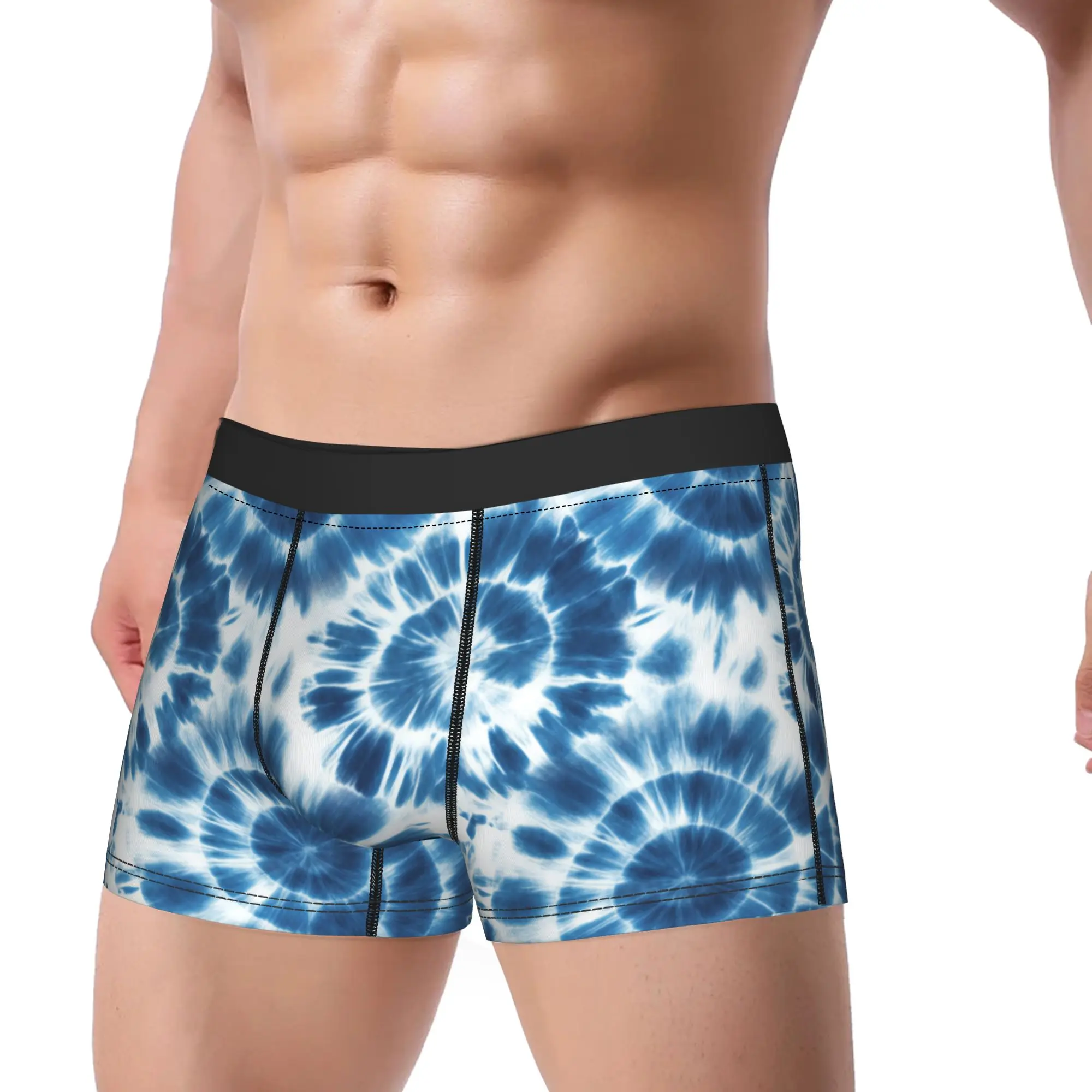 Tie dye shibori seamless pattern Boxer Brief  Underwear High Quality Male Elastic Boxer Shorts Customs Plus Size Panties