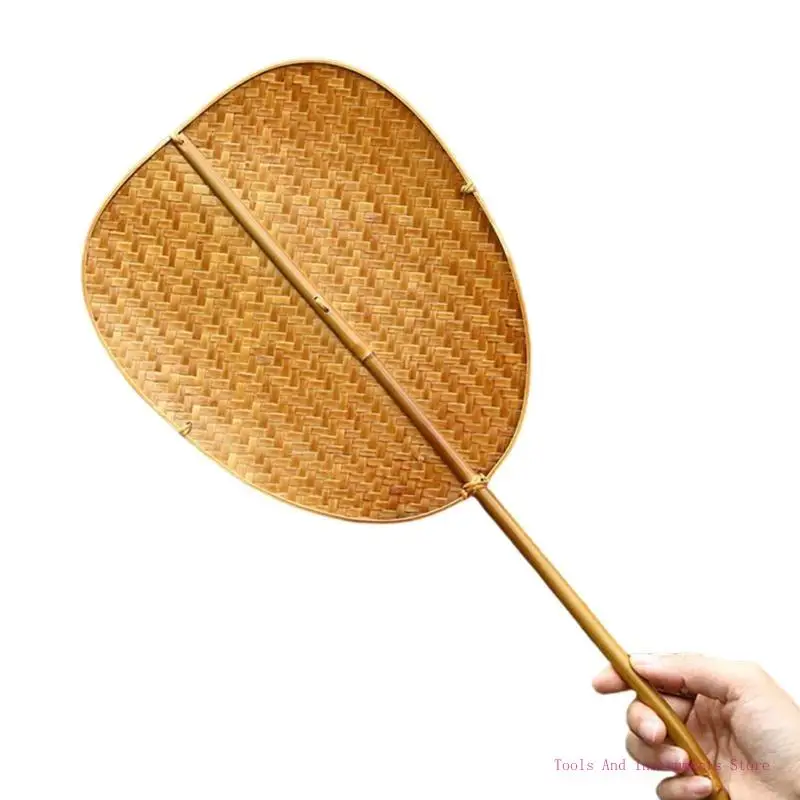 Traditional Chinese Styles Bamboos Fan Braiding Woven Hand Fan Cooling Paddles C7AC