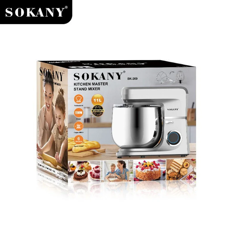 Kitchen Baking Appliances, Large Capacity Stereo Mixer, 220V Household Appliances, Chef Machine,Stainless Steel Kneading Machine