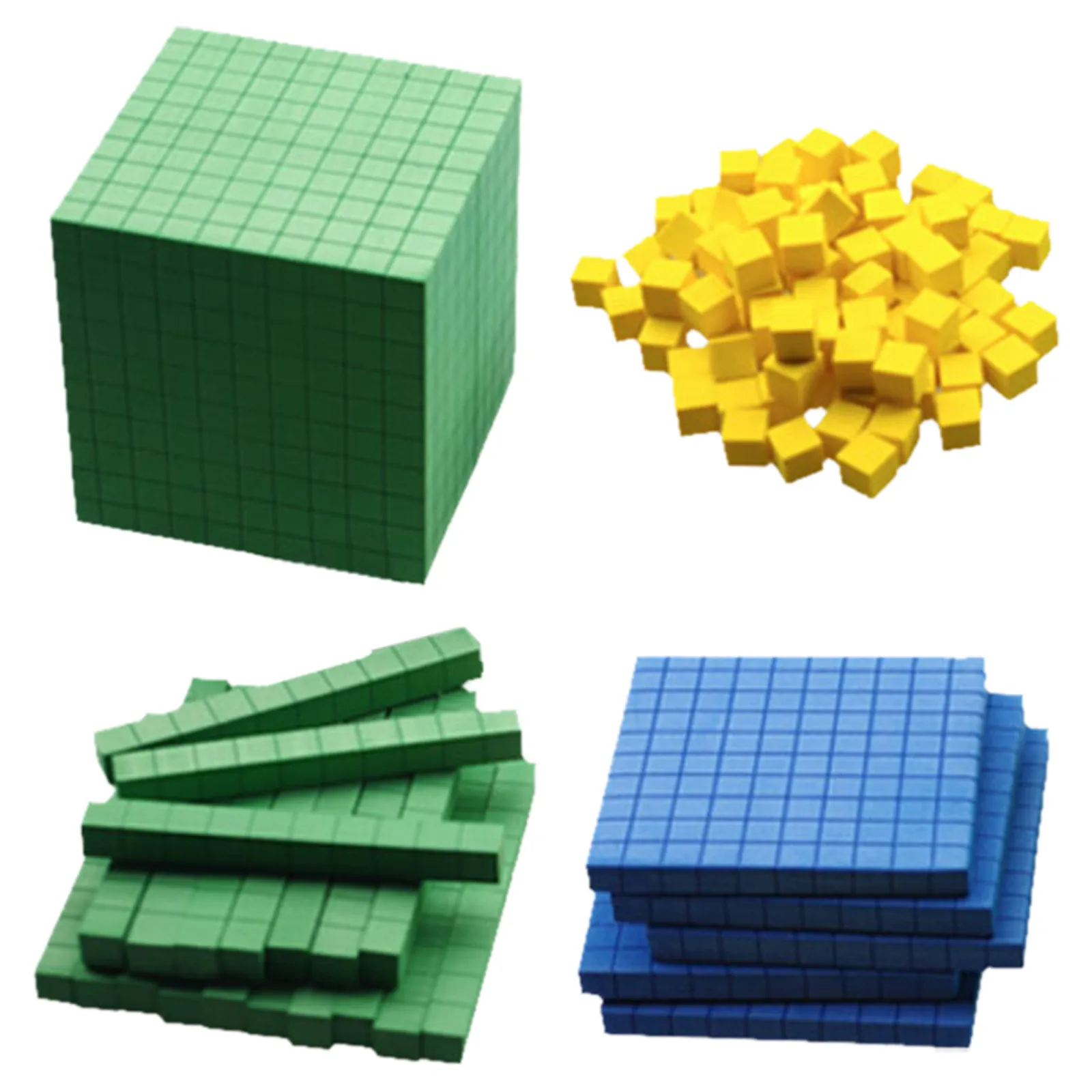 1Set Colorful Place Value Blocks Number Cubes for Math Learning Counting Manipulatives Regrouping Teaching Material