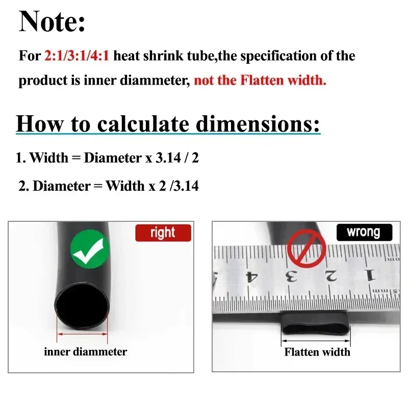 4:1 Color Heat Shrink Tube Diameter of Circle 4 6 8 12 16 20 24 32 40 52mm Adhesive Lined Sleeve Wrap With Glue Dual Wall Tubing