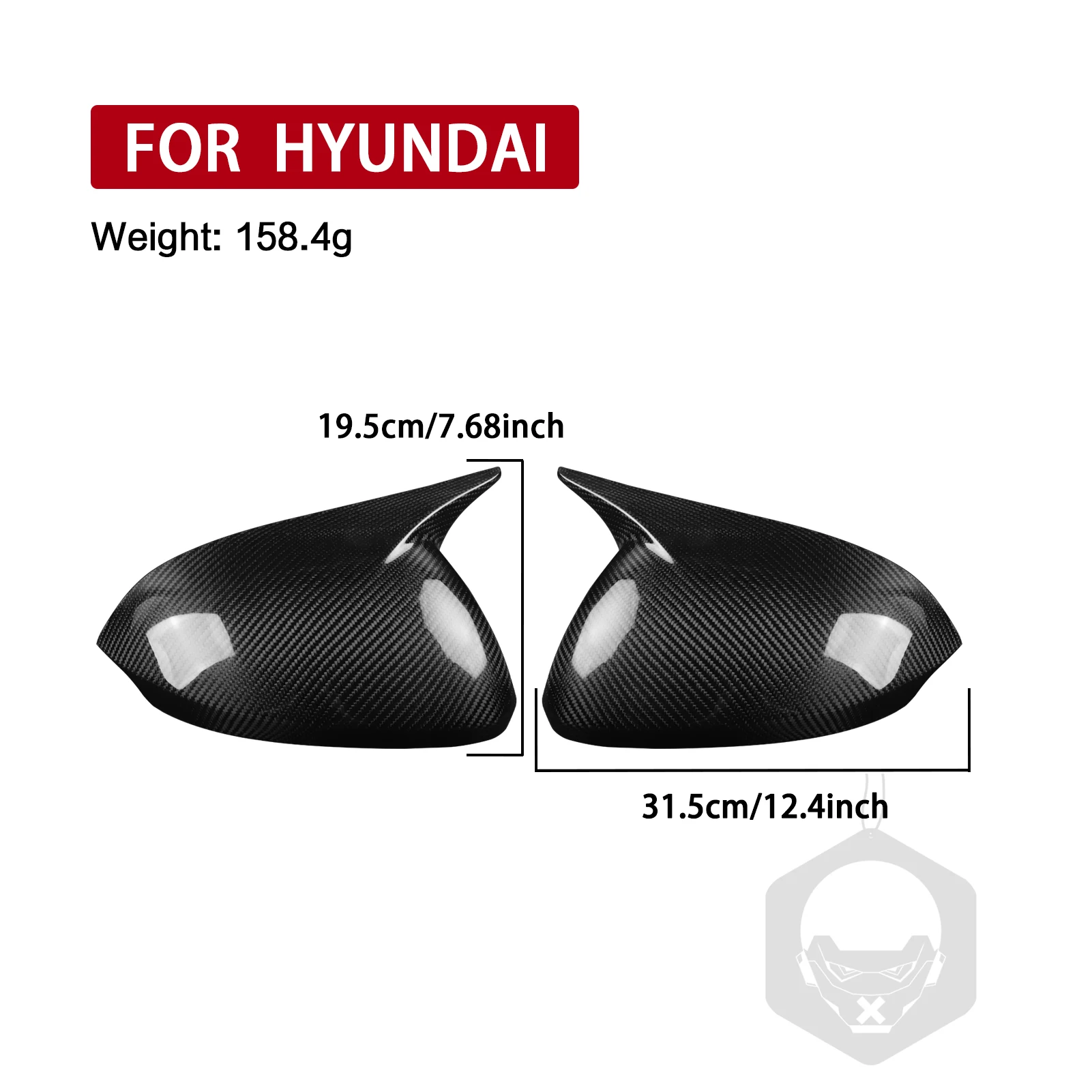 2 قطعة ألياف الكربون الحقيقية اكسسوارات السيارات غطاء مرآة جانبية الكسوة الزخرفية لشركة هيونداي سوناتا 11th 2024-2025 #5