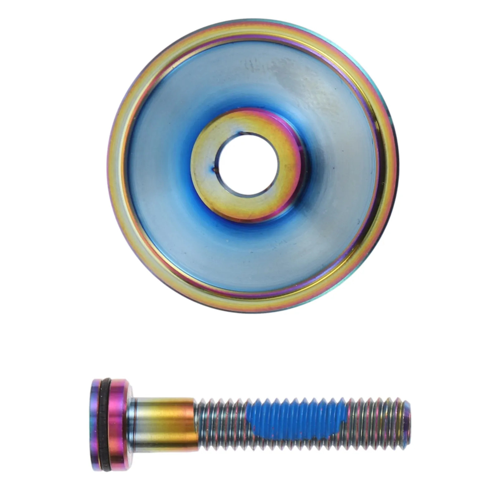 

1Set Bike Headset Hat Titanium Alloy Material High Strength Lightweight Safe Practical Bicycle Accessory Bike Headset Cap