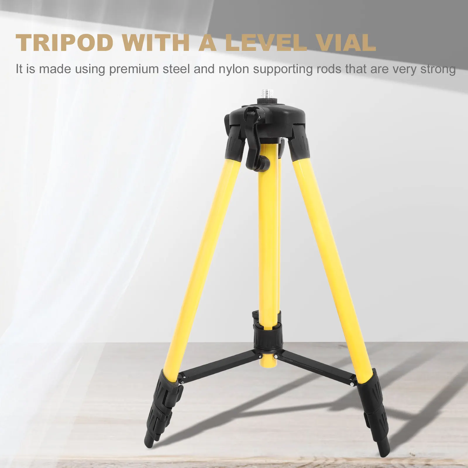 1Pcs Spirit Level Tripod Strong Steel Nylon Extension Poles Smooth Adjustable Height Gradienter Support Gauge Holder Level Vial
