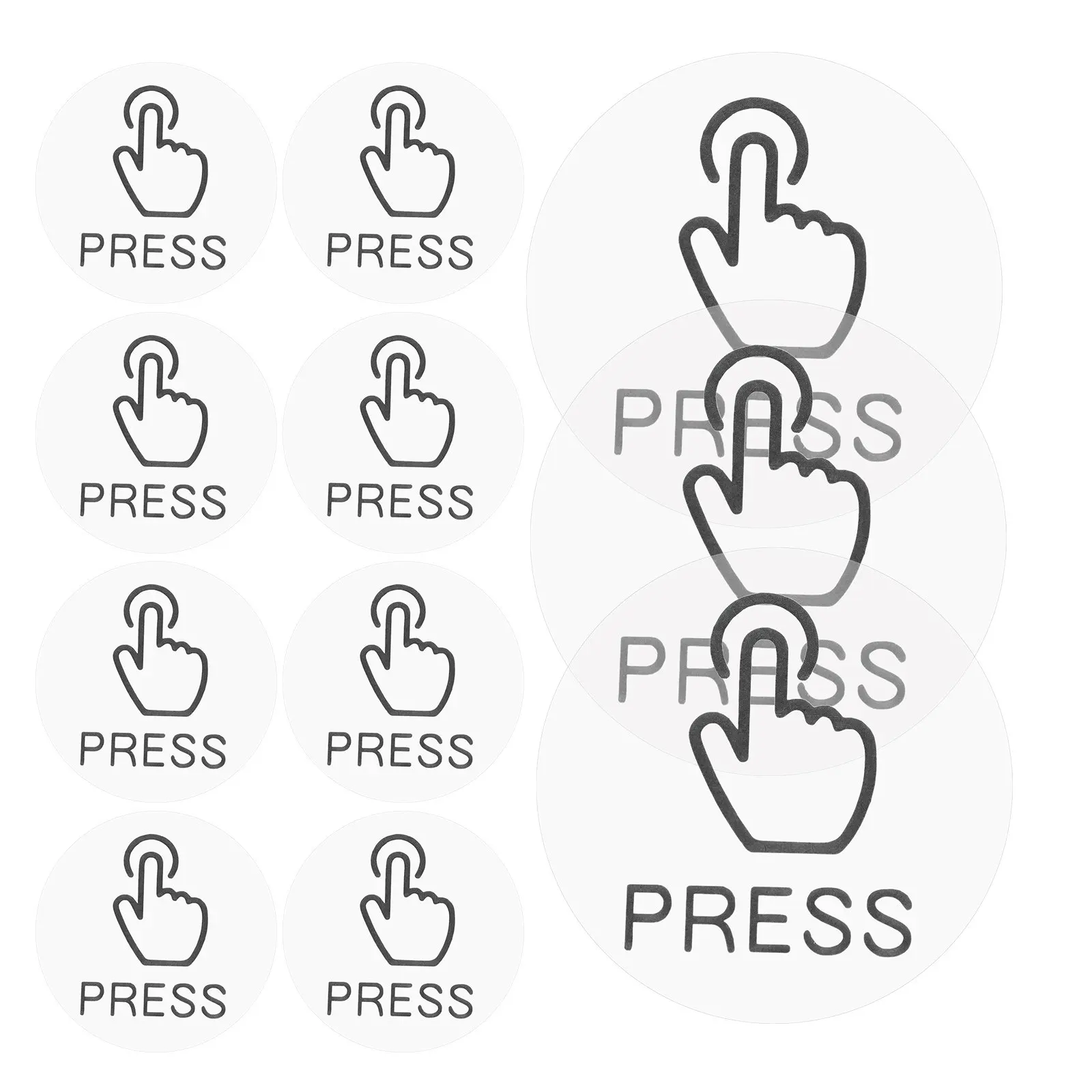 

24Pcs Button Label Stickers PVC Door Switch Press Signs Self-Adhesive Reminder for Office Home Door Switches Decals