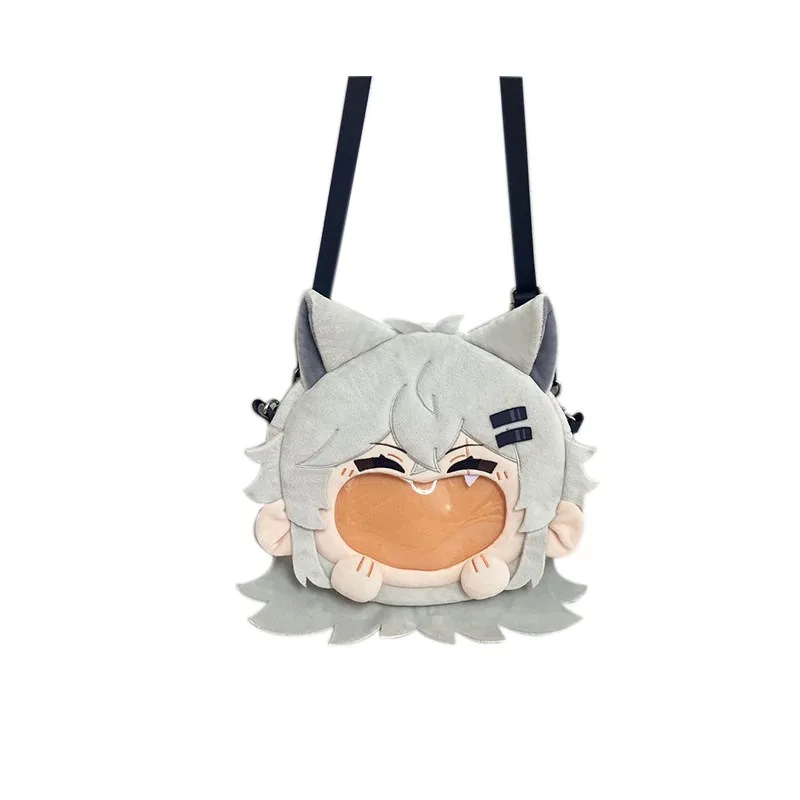 Game Arknights Lappland the Decadenza Plush Backpack Anime Cosplay Props Big Mouth Bag Cotton Doll Crossbody Bag Fan Gifts view 5