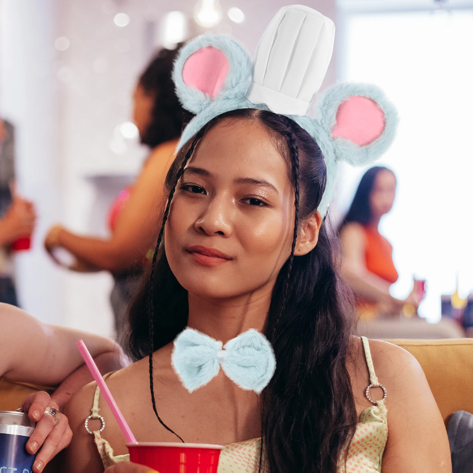 Muiskostuum Set Voor Kinderen Volwassen Muizen Oren Hoofdband Muis Neus Staart Strikje Dieren Kostuum Accessoires Carnaval Party Cosplay