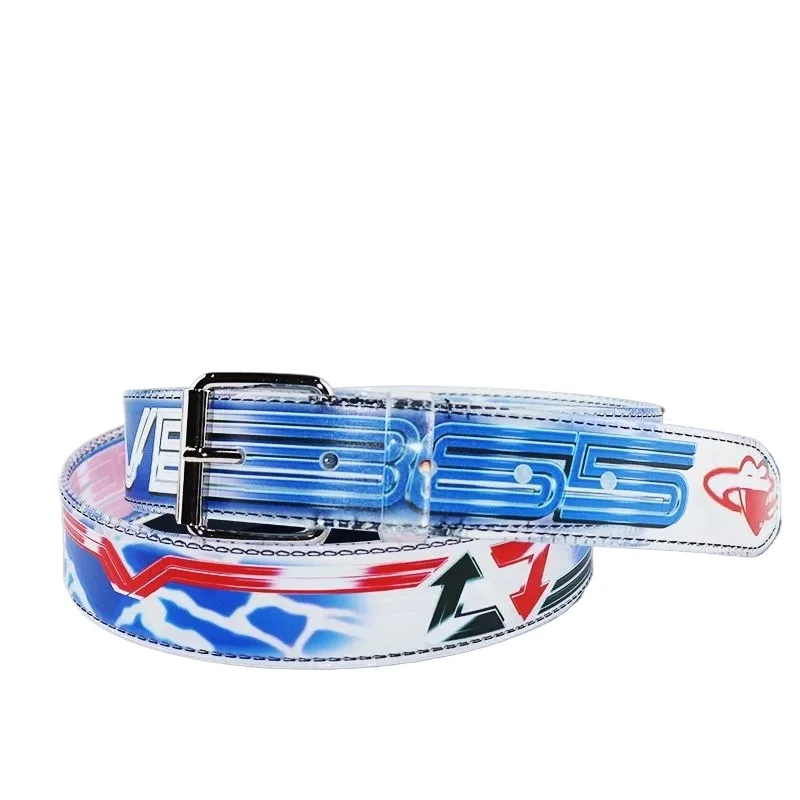 

Цветной прозрачный пояс, простое украшение, УФ-компьютерный узор с принтом, модный унисекс, модный крутой пояс