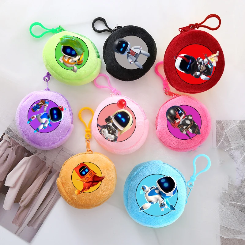 Astro Bot Round Coin Purses Kawaii Game Printed Figures Wallets Children Mini Zipper Storage Bags Key Pouch Bag Birthday Gift