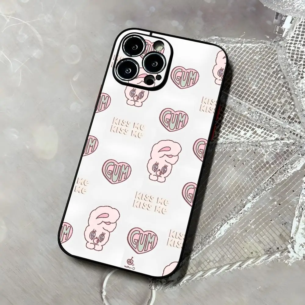 Korea E-Esthers Bunny Phone Case For IPhone 15 14 13 11 12 Pro Max Mini Xs X Xr 7 8 Plus Se Cover