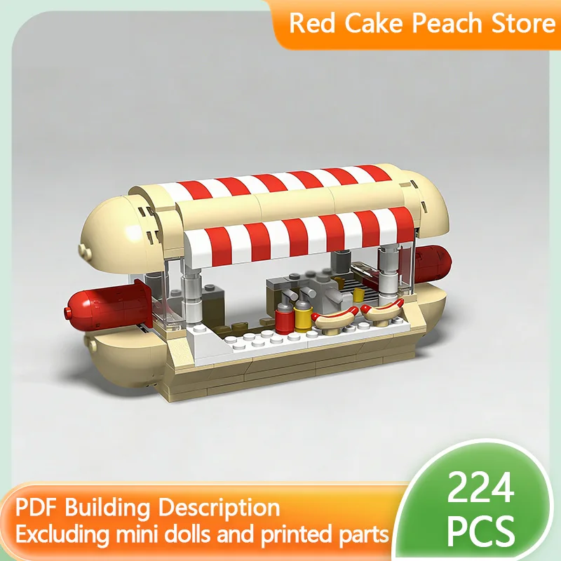 

Модель City Street View MOC, строительные кирпичи, маленькая подставка для хот-догов, модульная технология, детские праздничные подарки, сборные игрушки, костюм