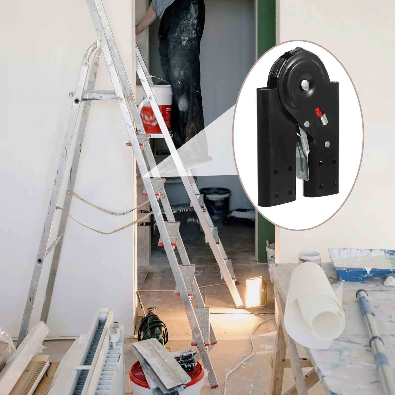 

Heavy Duty Aluminum Ladder Joint Hinge Kit Foldable Lightweight Stabilizer for Telescopic Step Extension Attic Ladders Ladder