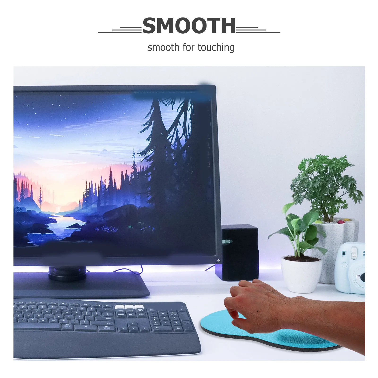 

Thickened Wrist Rest Mouse Pad with Non-Slip Base for Comfortable Gaming and Office Work Memory Foam Support for Computer Laptop