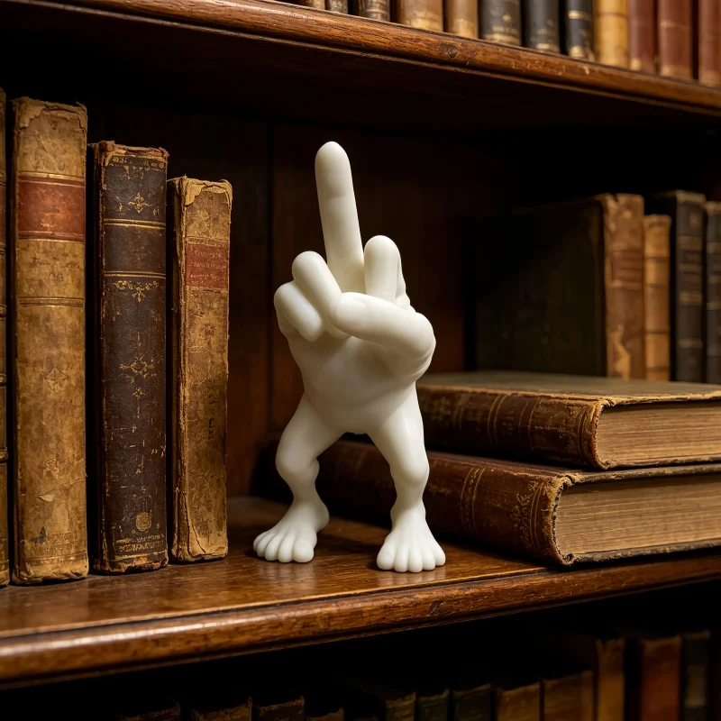 New Creative 3D Printed Middle Finger Decor Funny Prank Figurine for Desktop Party Home Office  party spoof gifts