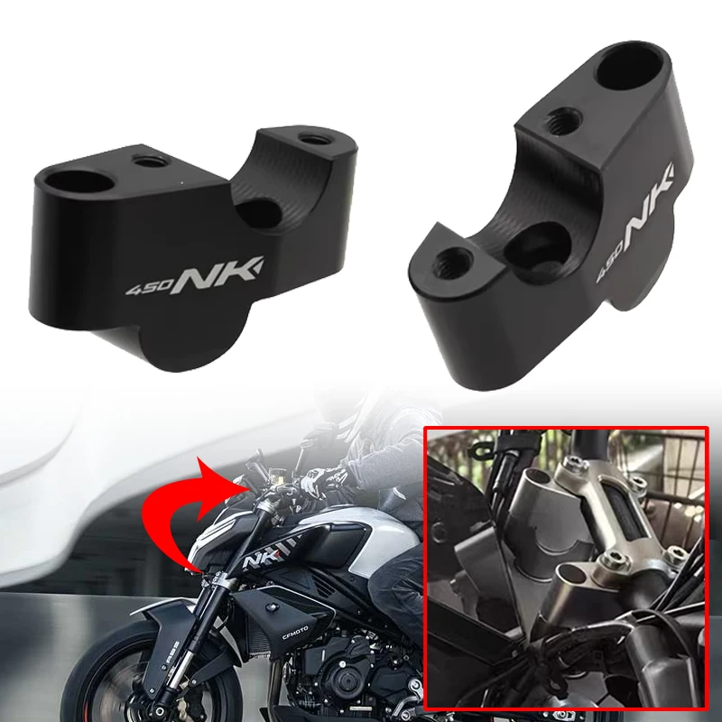 Motorcycle Accessories CNC Handlebar Heightening and Backward Moving Modulator Fit For CFMOTO CF-MOTO 450 NK NK450 2023-2024