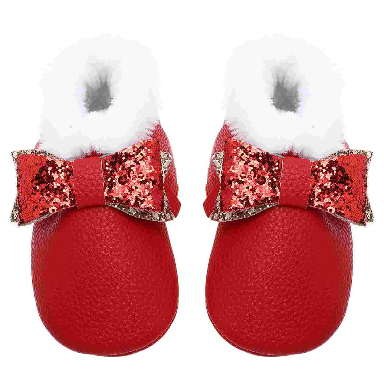 Boots Bowknot Cotton Shoes Infant Lightweight Toddler Baby Prewalker Walking Red