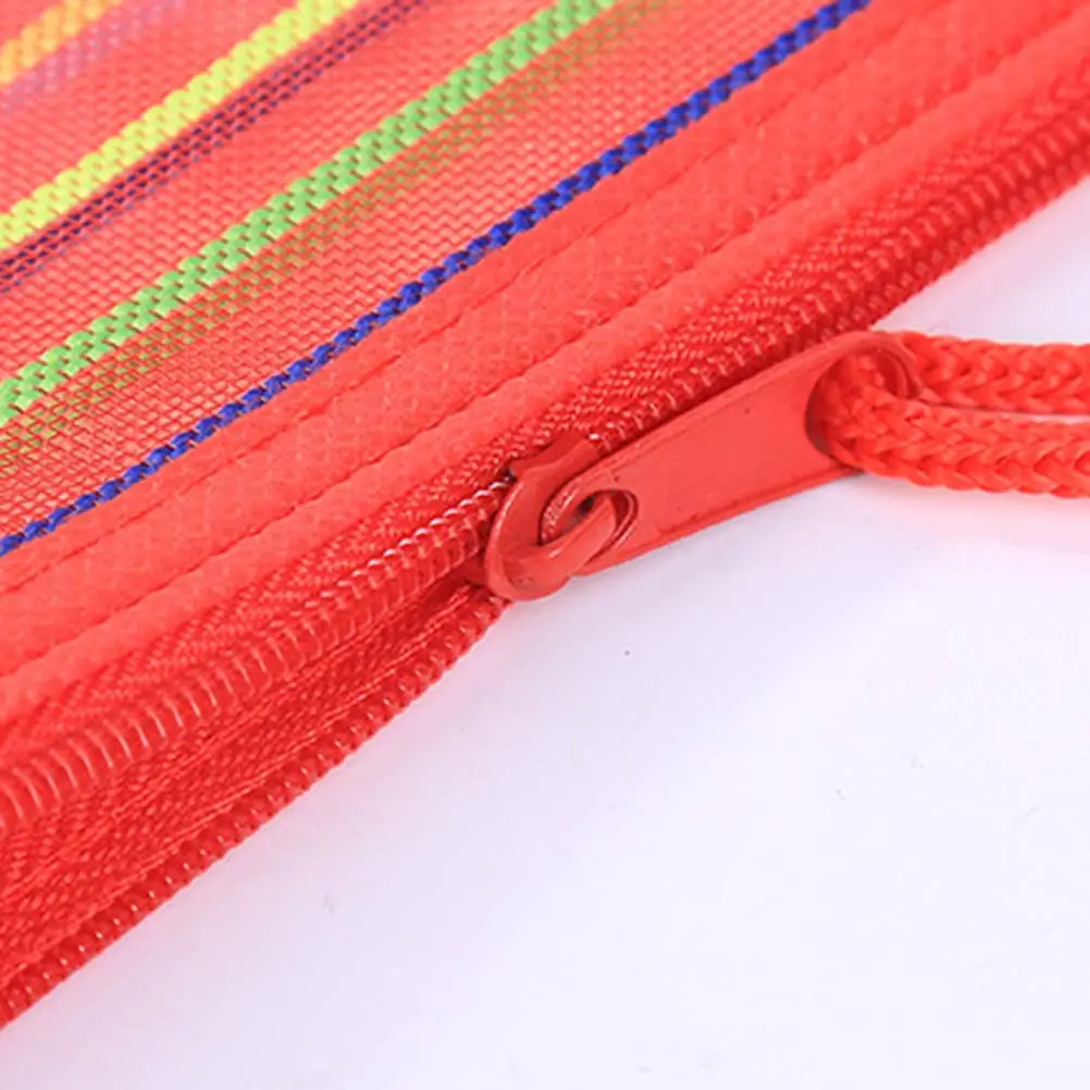 10Pcs File Bags Nylon Zippered Reinforced Storage Organizer Document Holder Stationery Folder Assorted Colors