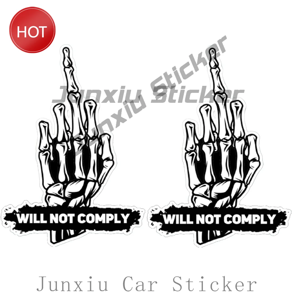 2 Pack Will Not Comply 2nd Amendment PVC Sticker For Vehicle Window Toolbox And Laptop Decorative Graphic Design Decal