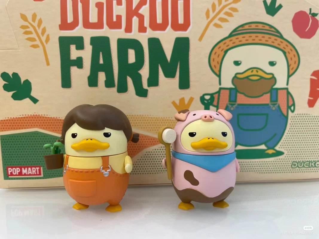 Duckoo Farm Series Mystery Box 1pc/12pcs Blind Box Duck Farm Pusher Duck Pig Beetle Straw Cute Toy Gifts