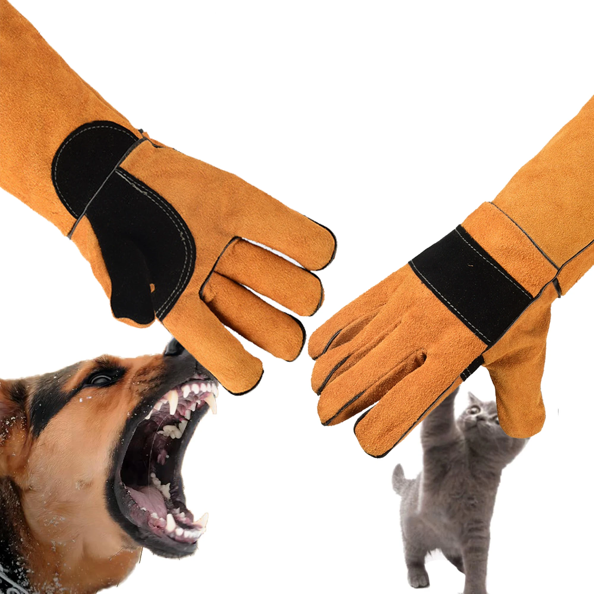 Animal Bite Resistant Protection Gloves Bite Proof for Bathing,Grooming,Welding,Dog/Cat/Bird/Snake/Lizard/Reptile Scratch/Bite