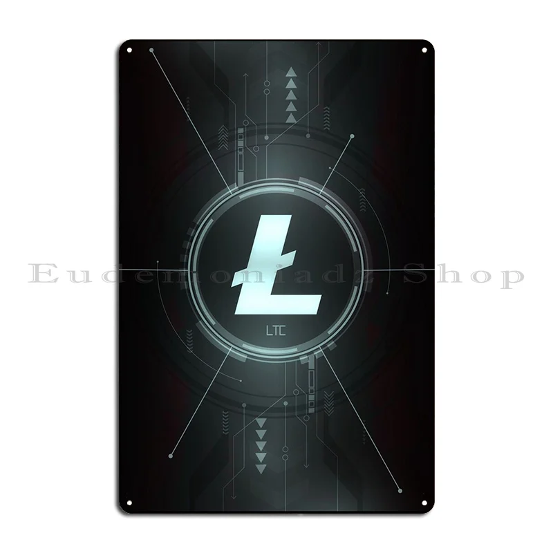 Litecoin Metal Plaque Poster Bar Bar Cave Create Character Garage Tin Sign Poster