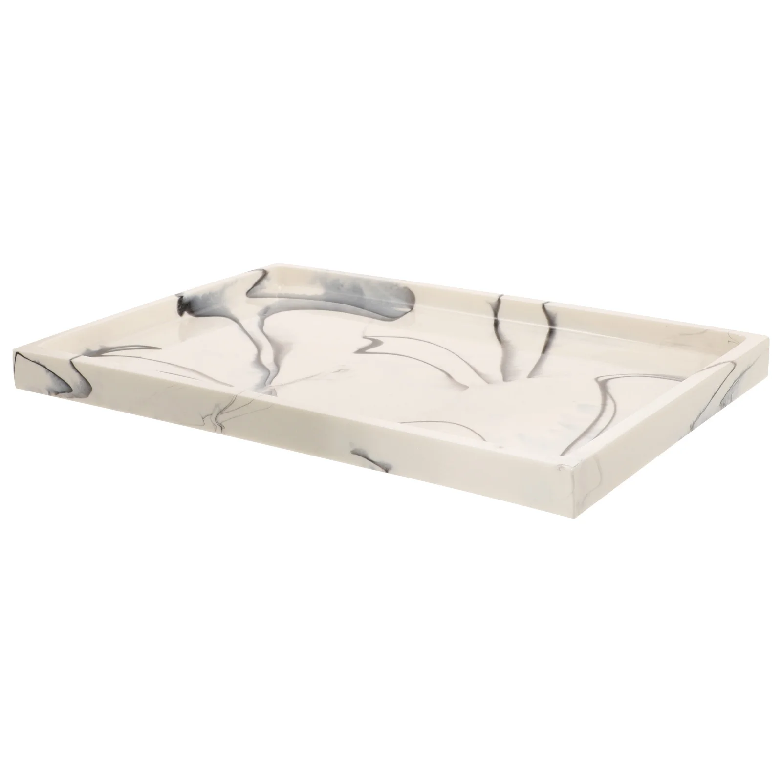 

Marbling Resin Vanity Organizer Tray Bathroom Decorative Perfume Soap Makeup Storage Counter Display Bathroom Tray