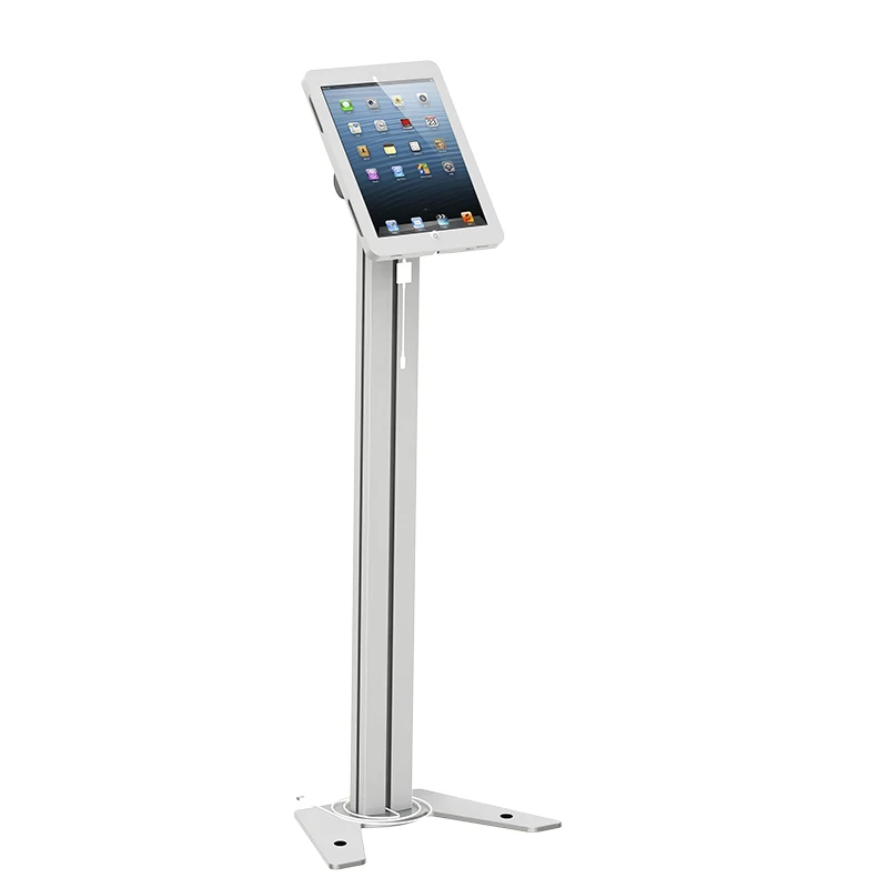 Silver Black White Aluminum Tablet Floor Stand 360 Degree Rotation Compatible For iPad