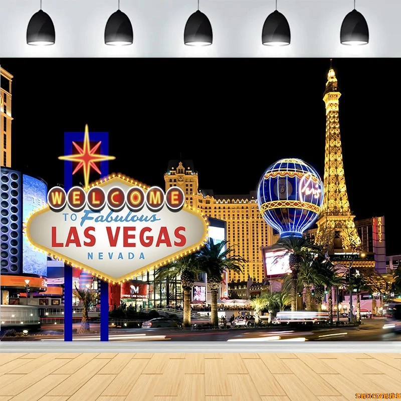 

Casino Party Theme Photography Backdrops Roulette Playing Card Red Screen Shining Birthday Party Photo Studio Background LG-01