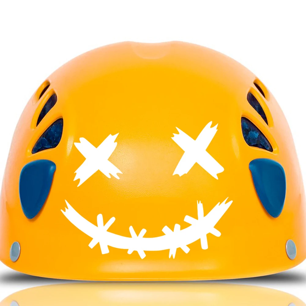 ملصقات عاكسة مقاومة للماء لخوذة الدراجة النارية، ملصق وجه شيطان مبتسم، ديكور جسم السيارة، ملصق سيارة، ليزر