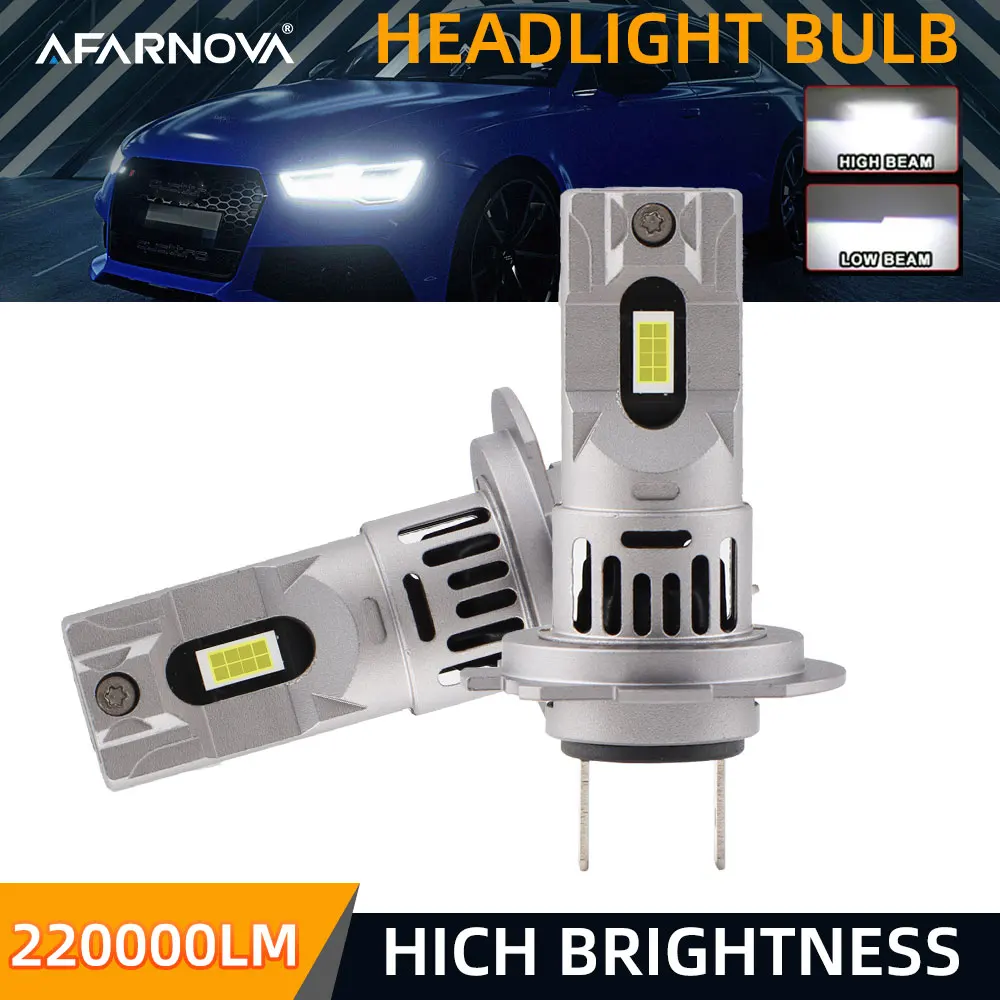 260W H7 LED Headlights Canbus 280000LM H7 Light Bulbs 1:1 Mini Size Plug and Play Car Lights 16pcs 3570 CSP 6000K White