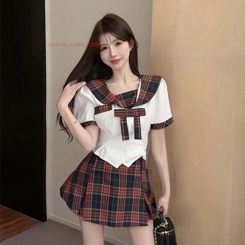 2024 japanese student jk uniform cute school girl cosplay temptation costume blouse+tie+skirt set school girl cosplay uniform