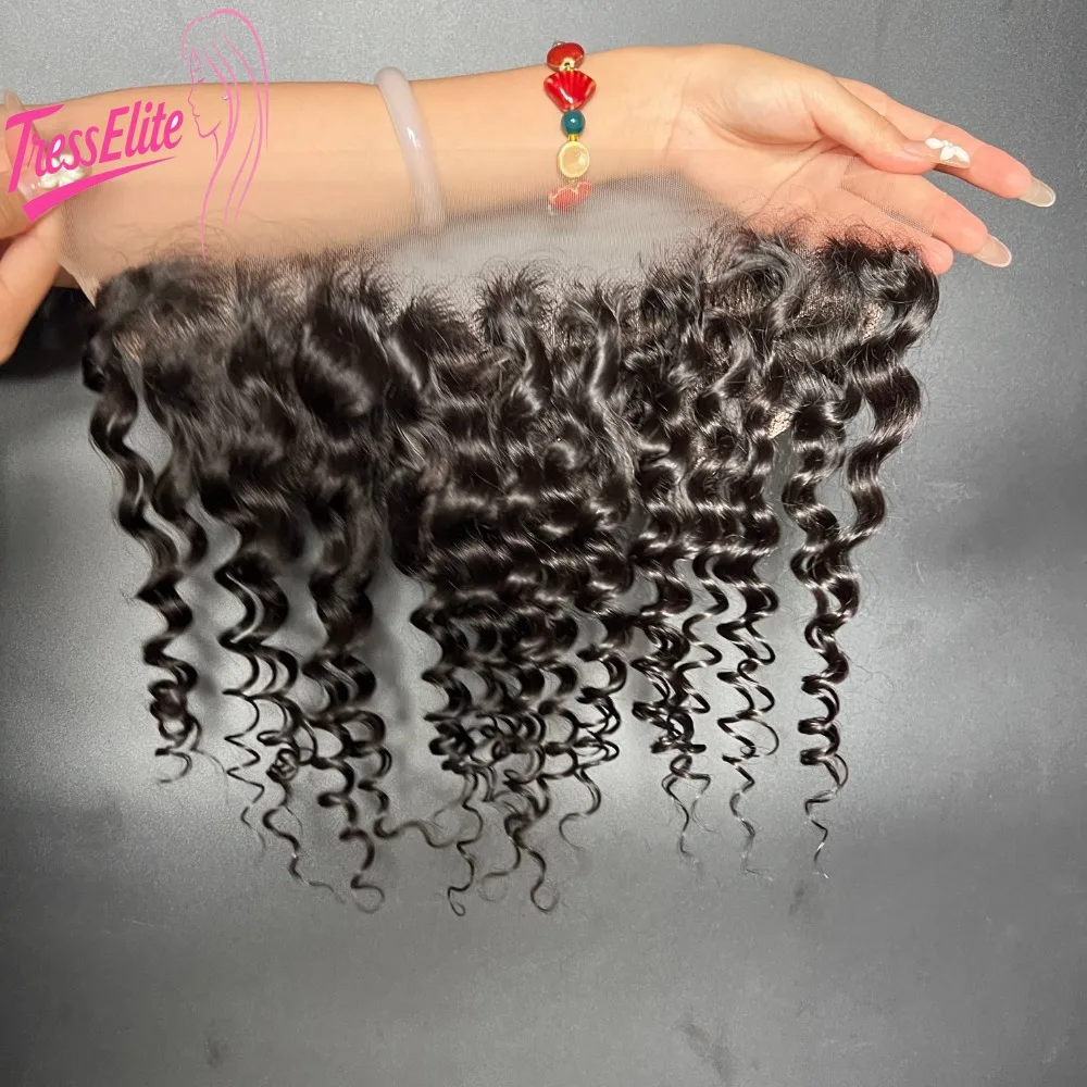 

12A Глубокая волна 13x4 Кружевные фронтальные человеческие волосы 8-22 дюйма Кружевная часть волос на лоб Бразильская девственная Реми Предварительно выщипанная с детскими волосами