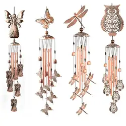 Creative Butterfly Bird Angel Wind Chimes Outdoor Hanging Decor Crisp Sound Tube Wind Chime Pendant