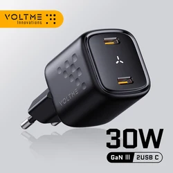 VOLTME 30W GaN Ⅲ USB charger fast charge High speed chargers type c Portable Phone charger for iphone 15 pro max xiaomi samsung