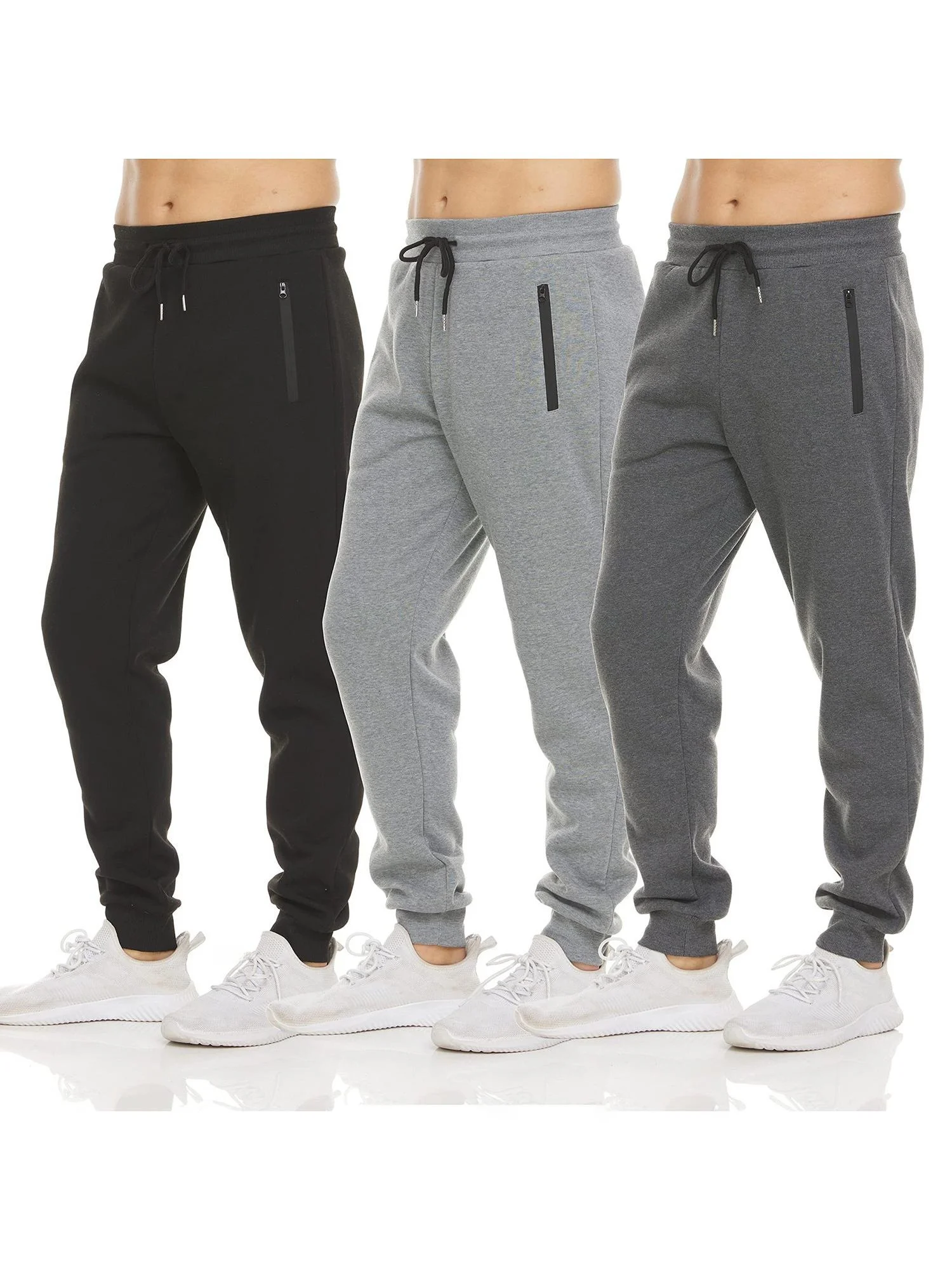 

Men's Spor Fce Lined Zipper Thiened Fitn Running Color Sweatpants Casual Trousers Youth Trend Daily Wear