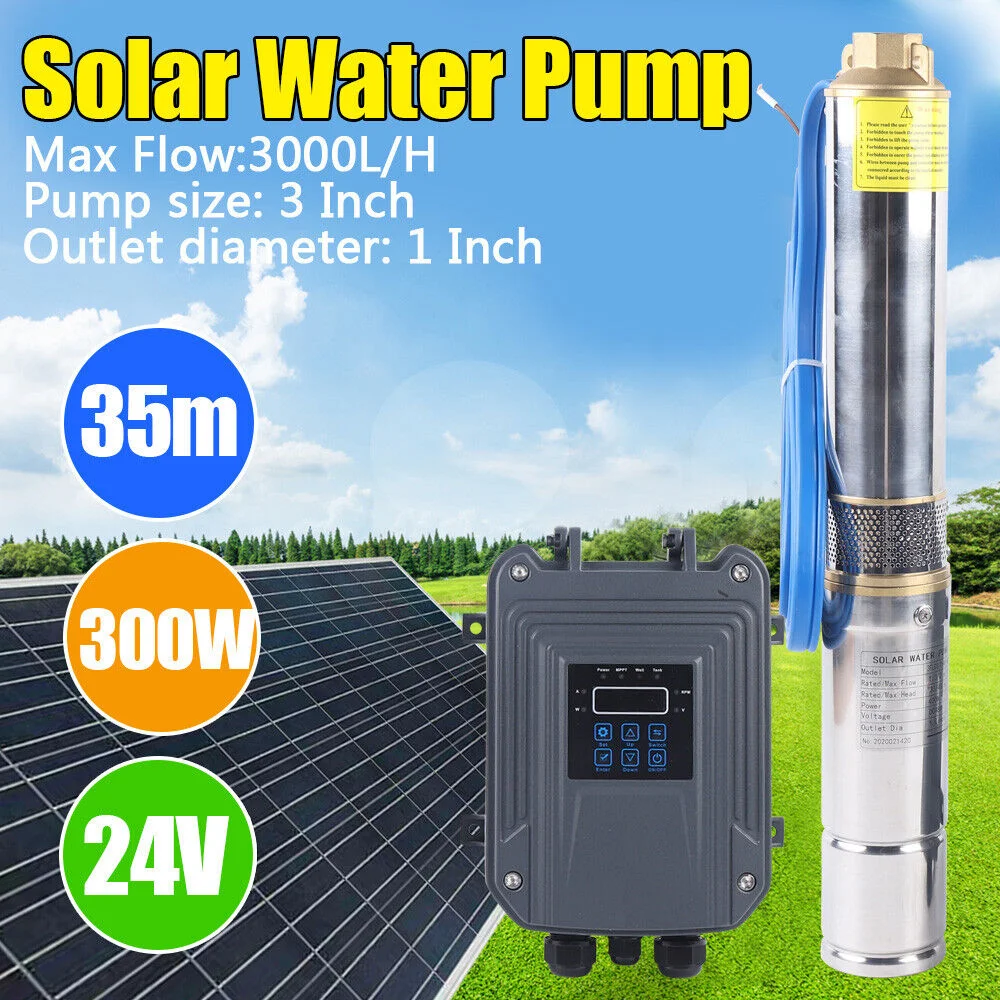 24V DC Small Solar Borehole Pumps 0.5 HP Off Grid Portable Livestock Solar Energy BLDC Submersible Well Water Pump Kits Cost