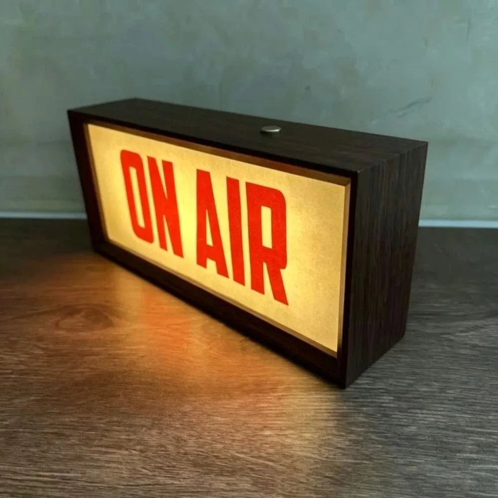 Broadcast ON AIR Sign Desk Mount Wall Mount Recording Warning Indicator Lamp Light Up Design  LED Light Box