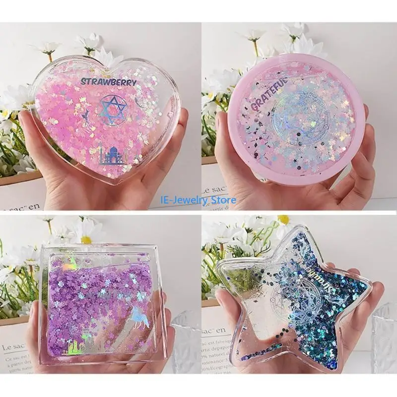 

W8KF Silicone Mold Heart Round-Star Resin Casting Molds Shaker Molds Frame Epoxy Molds DIY Making-Craft