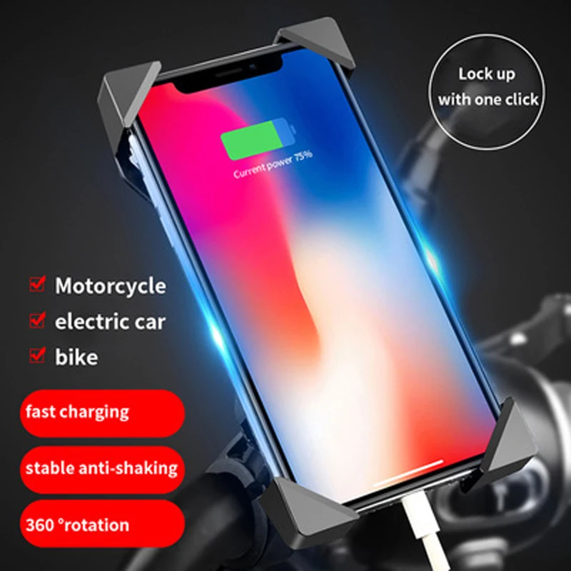 Bike Phone Holder Motorcycle Phone Stand Waterproof Usb Car Charger Electric Car Navigation Stand Takeaway Universal Stand