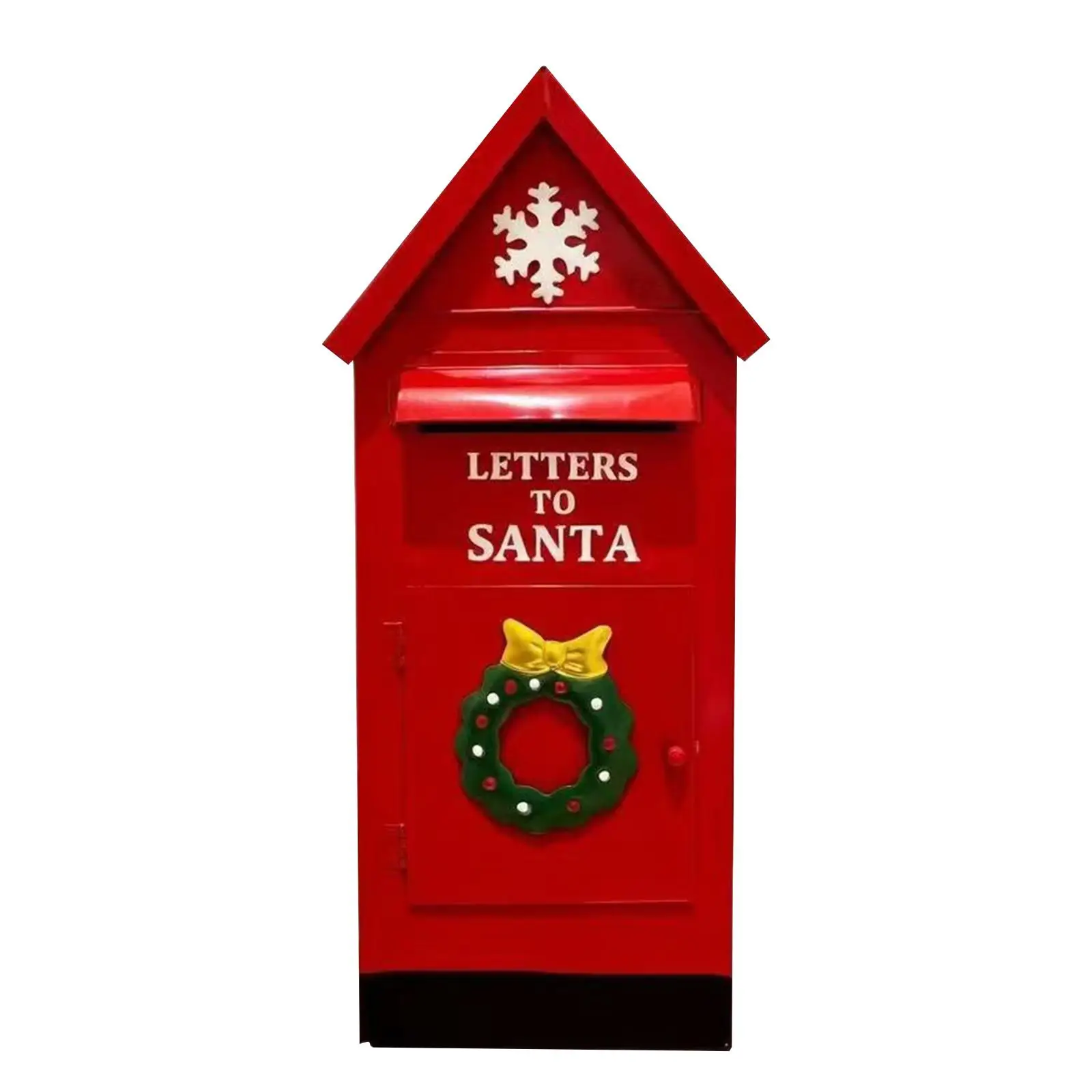 Christmas Mailbox Indoor Red Iron Letter Box Stand Mail Holder Farmhouse Decor for Home Entryway or Retail Business