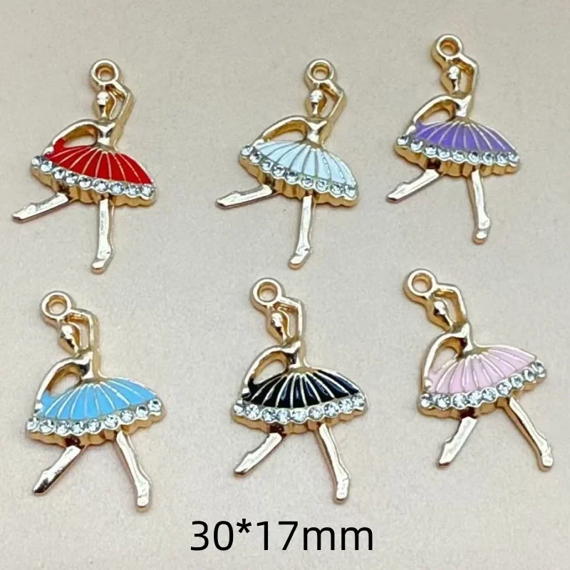 10Pcs Ballet Dancer Antique Silver Alloy Pendants Dance Skirt Dance Shoe Charms for Handmade Bracelet Necklace Accessories