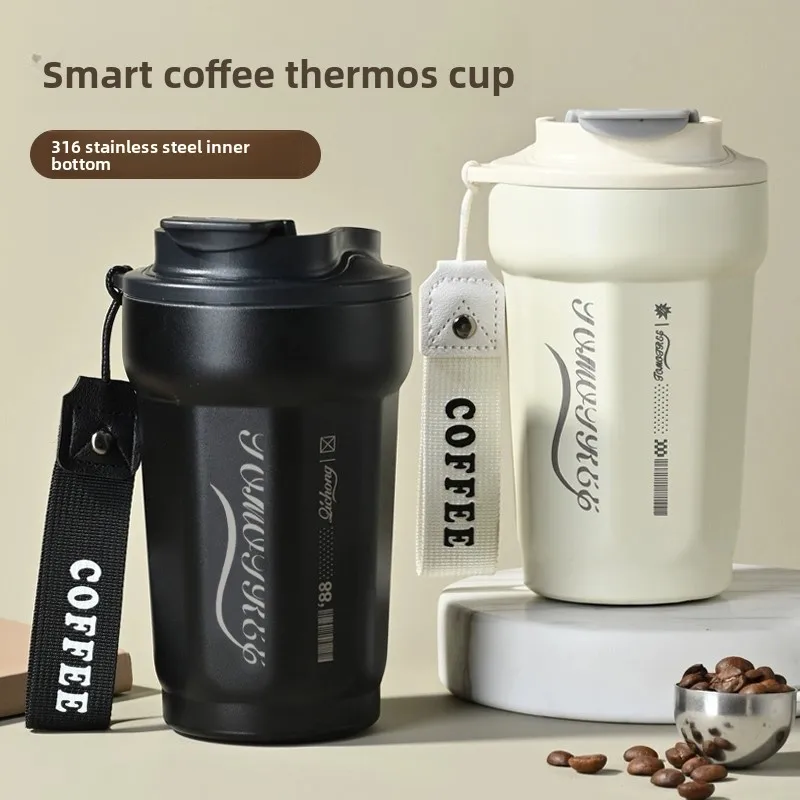 Smart Coffee Cup for Women 316 Stainless Steel Vacuum Insulated Travel Mug High Aesthetic Portable Thermos