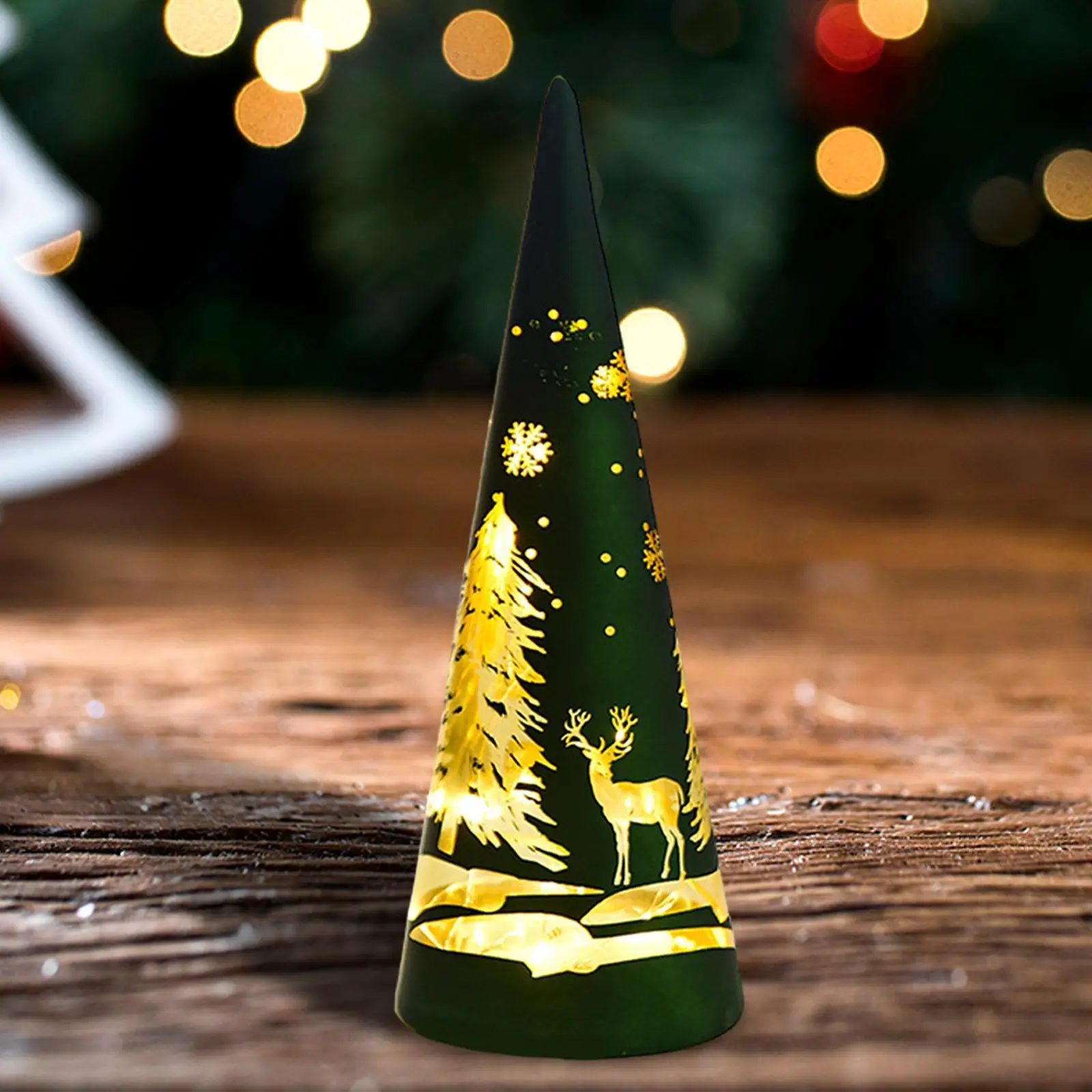 

Мини-Рождественский зеленый конус, свет, свадебный дисплей, товары для вечеринок, рождественский орнамент