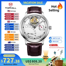 TOPHILL Tourbillon Watch for Men Automatic Movement SL5522B 43.7mm Fire Texture Dial Luxury 5Bar Waterproof Sapphire TU009G