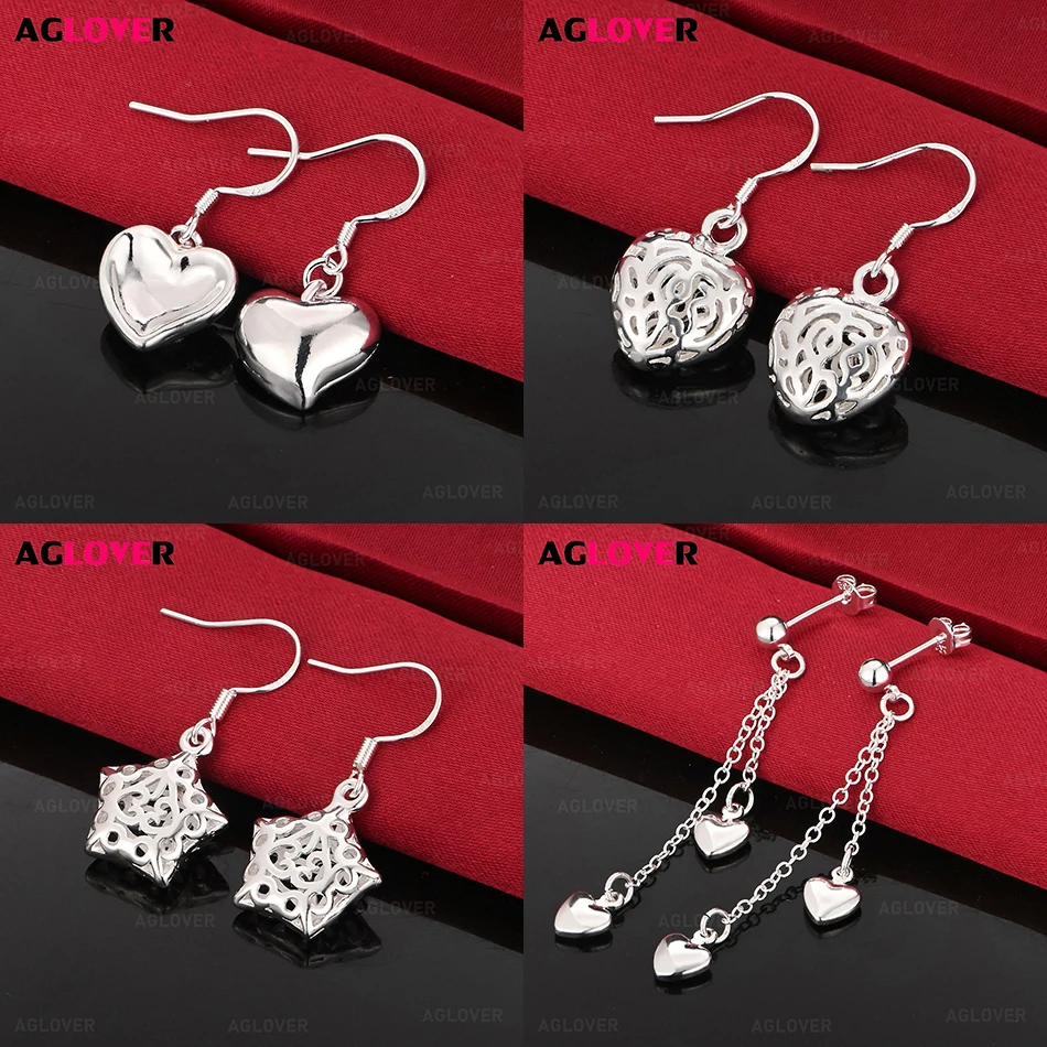 

AGLOVER 925 Sterling Silver Hollow Five-pointed Star Earrings Women's Versatile Unique Engagement Wedding Jewelry