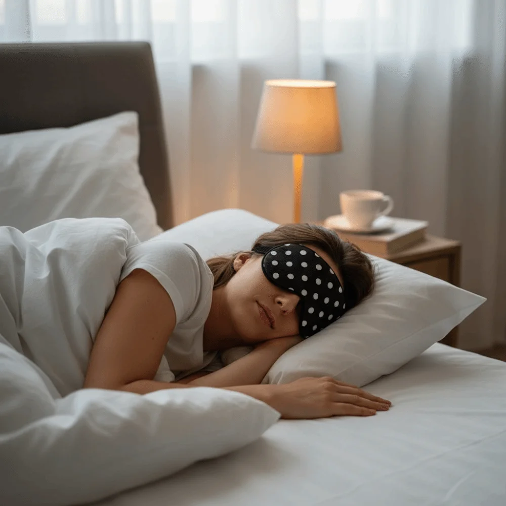 Polka Dot Sleeping Eye Covers Soft Texture Adjustable Strap Eye Protection Mask Breathable Travel Eye Mask Airplane Use