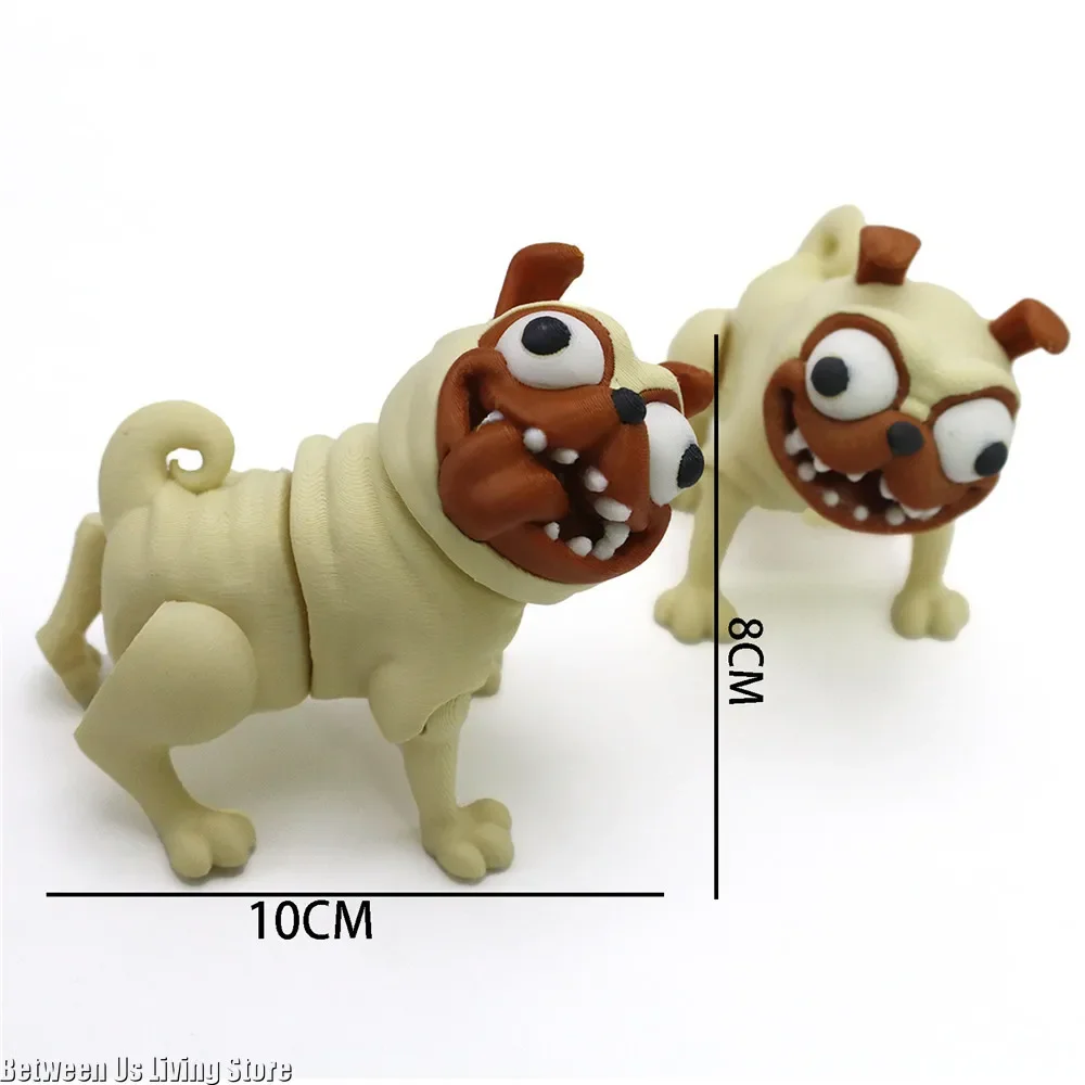 귀여운 Pug 3D 인쇄 그림 홈 데스크 장식 액세서리에 대 한 멀티 공동 움직일 수있는 재미 있은 추상 어린이 독특한 선물