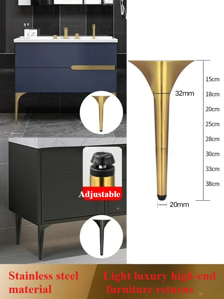 4pcs Light Luxury Metal Thickened Bathroom Cabinet TV Cabinet Table Edge Support Legs Sofa Feet Hardware Feet Tea Table Feet