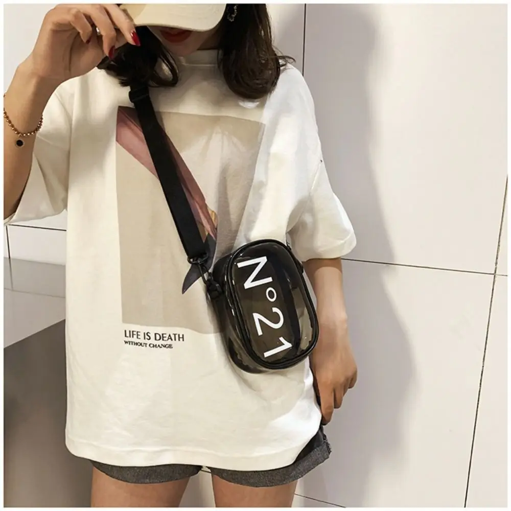 

Small Square Bag Waterproof Shoulder Bag Letter PVC Crossbody Bags Fashion Sweet Transparent Jelly Bag Girls